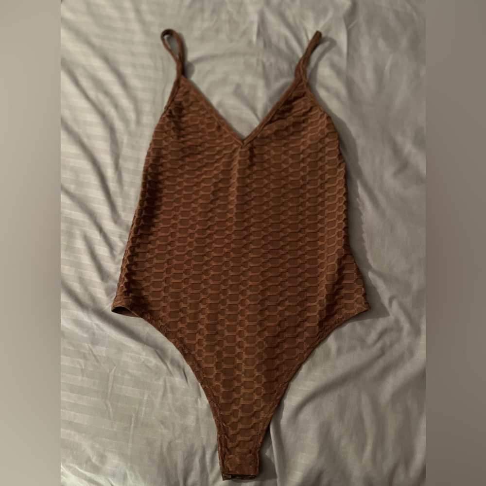 brown bodysuit